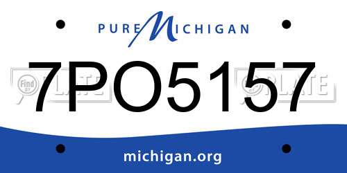 7PO5157 Michigan License Plate