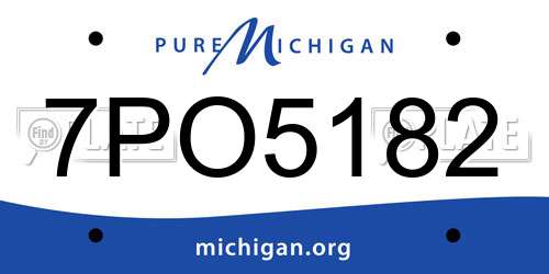 7PO5182 Michigan License Plate
