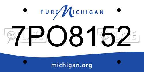 7PO8152 Michigan License Plate