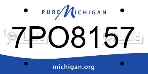 7PO8157 Michigan License Plate