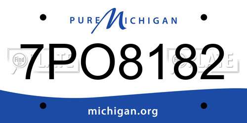 7PO8182 Michigan License Plate