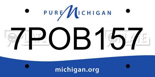 7POB157 Michigan License Plate