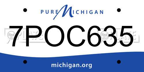 7POC635 Michigan License Plate
