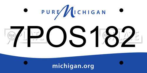 7POS182 Michigan License Plate