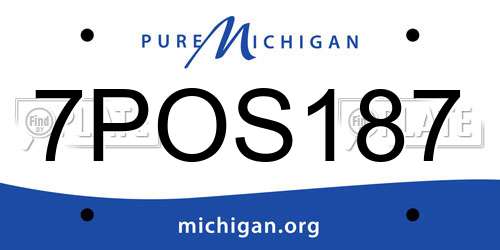 7POS187 Michigan License Plate