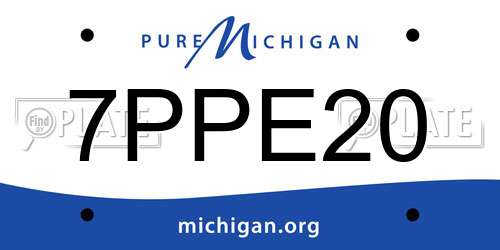 7PPE20 Michigan License Plate