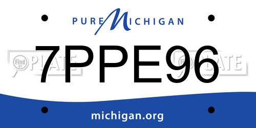 7PPE96 Michigan License Plate