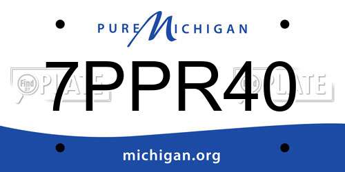 7PPR40 Michigan License Plate