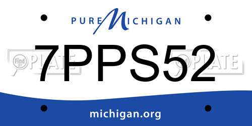 7PPS52 Michigan License Plate