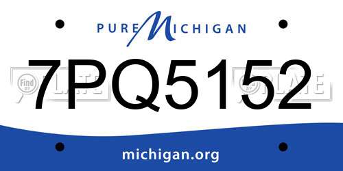 7PQ5152 Michigan License Plate