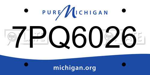 7PQ6026 Michigan License Plate