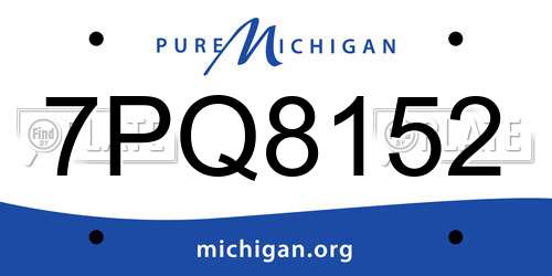 7PQ8152 Michigan License Plate