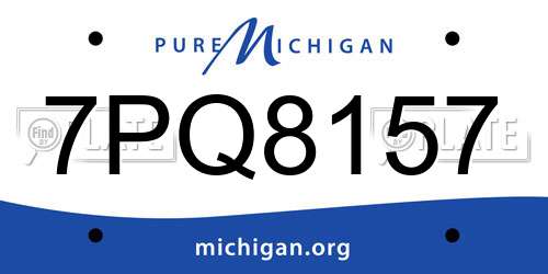 7PQ8157 Michigan License Plate
