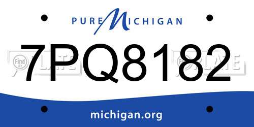 7PQ8182 Michigan License Plate