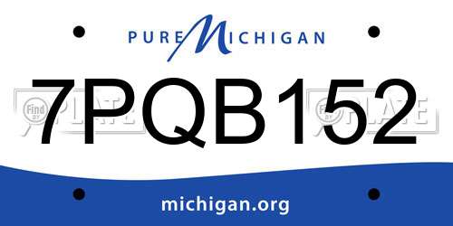 7PQB152 Michigan License Plate