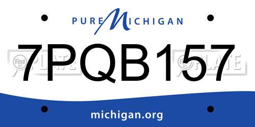 7PQB157 Michigan License Plate