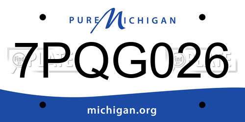 7PQG026 Michigan License Plate