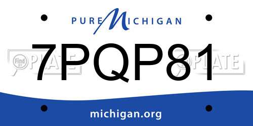 7PQP81 Michigan License Plate