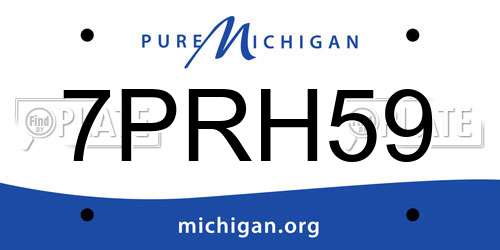 7PRH59 Michigan License Plate