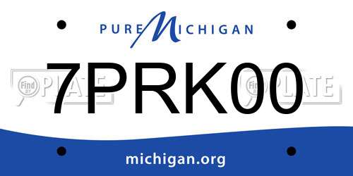 7PRK00 Michigan License Plate
