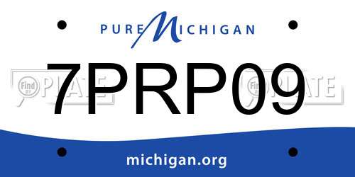 7PRP09 Michigan License Plate