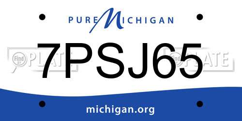 7PSJ65 Michigan License Plate