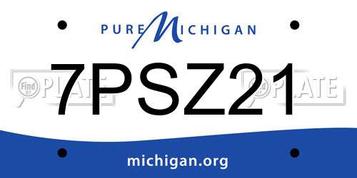 7PSZ21 Michigan License Plate