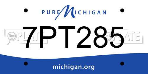 7PT285 Michigan License Plate