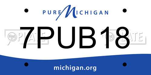 7PUB18 Michigan License Plate