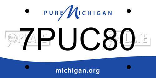 7PUC80 Michigan License Plate