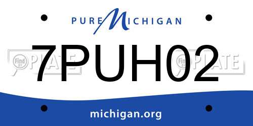 7PUH02 Michigan License Plate