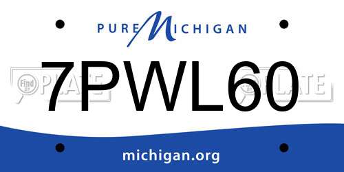 7PWL60 Michigan License Plate
