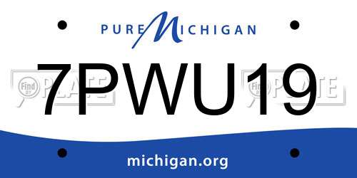7PWU19 Michigan License Plate