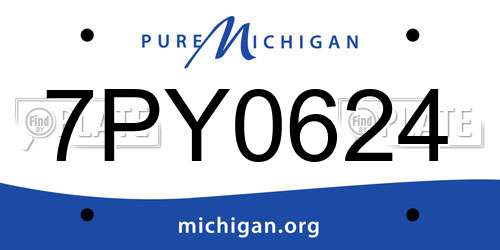 7PY0624 Michigan License Plate
