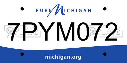 7PYM072 Michigan License Plate