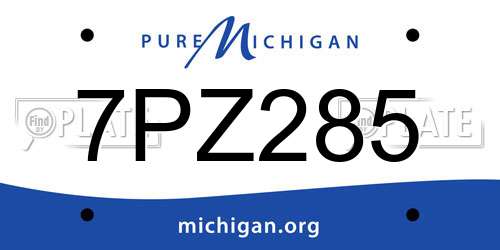 7PZ285 Michigan License Plate