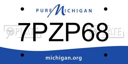 7PZP68 Michigan License Plate