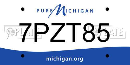 7PZT85 Michigan License Plate