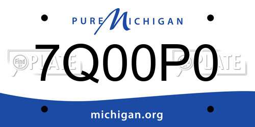 7Q00P0 Michigan License Plate
