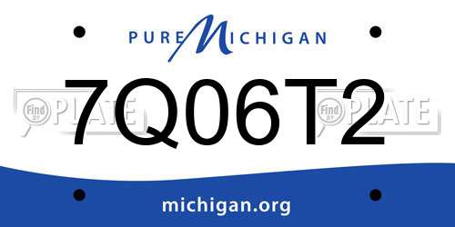 7Q06T2 Michigan License Plate