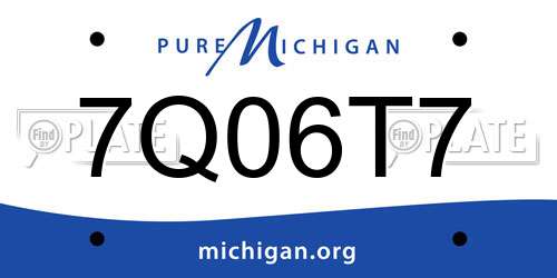 7Q06T7 Michigan License Plate
