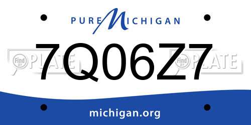 7Q06Z7 Michigan License Plate