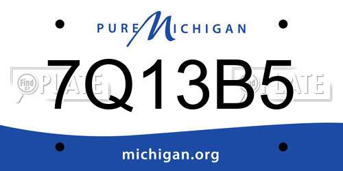 7Q13B5 Michigan License Plate
