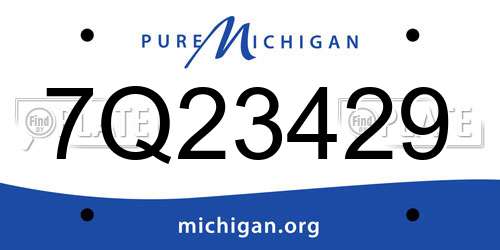 7Q23429 Michigan License Plate