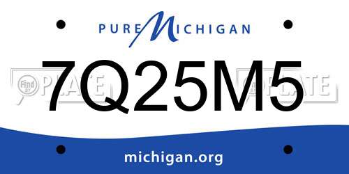 7Q25M5 Michigan License Plate