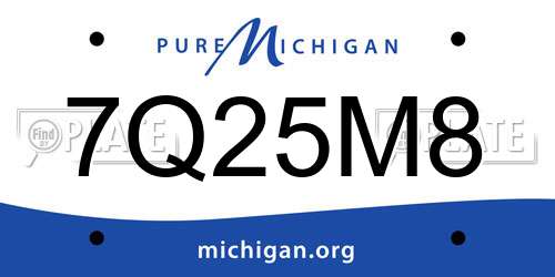 7Q25M8 Michigan License Plate