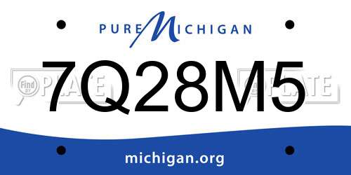 7Q28M5 Michigan License Plate