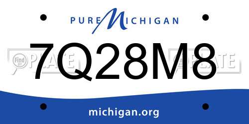7Q28M8 Michigan License Plate