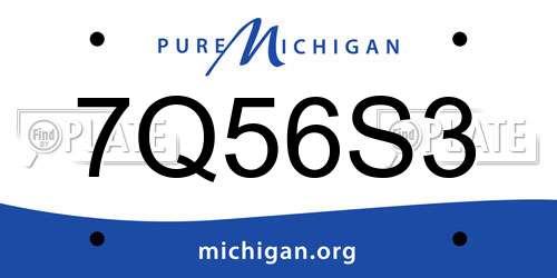 7Q56S3 Michigan License Plate