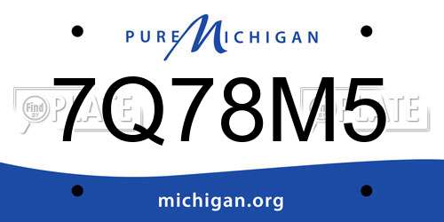 7Q78M5 Michigan License Plate